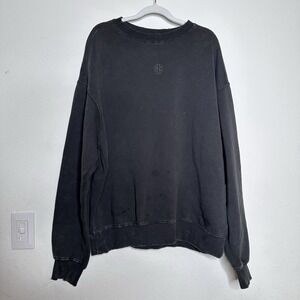 Ninth Hall Fundamentals crewneck Sweatshirt Mens Size L Dark Gray Distressed Box